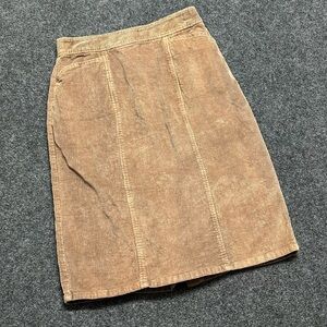 Orvis Corduroy Pencil Skirt Tan Light Brown Twee Cottagecore Cotton Academia